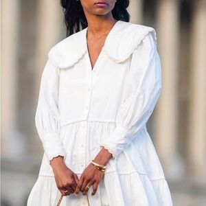 Magali Pascal Joslin mini dress large lace-trimmed collar Feminine US 8 Medium